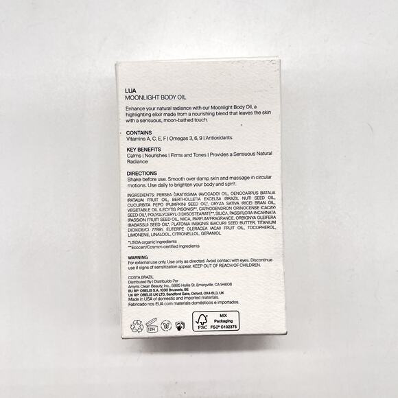 COSTA BRAZIL Lua Moonlight Body Oil 100ml Antioxidant Vegan All Body Types NEW - Picture 5 of 6